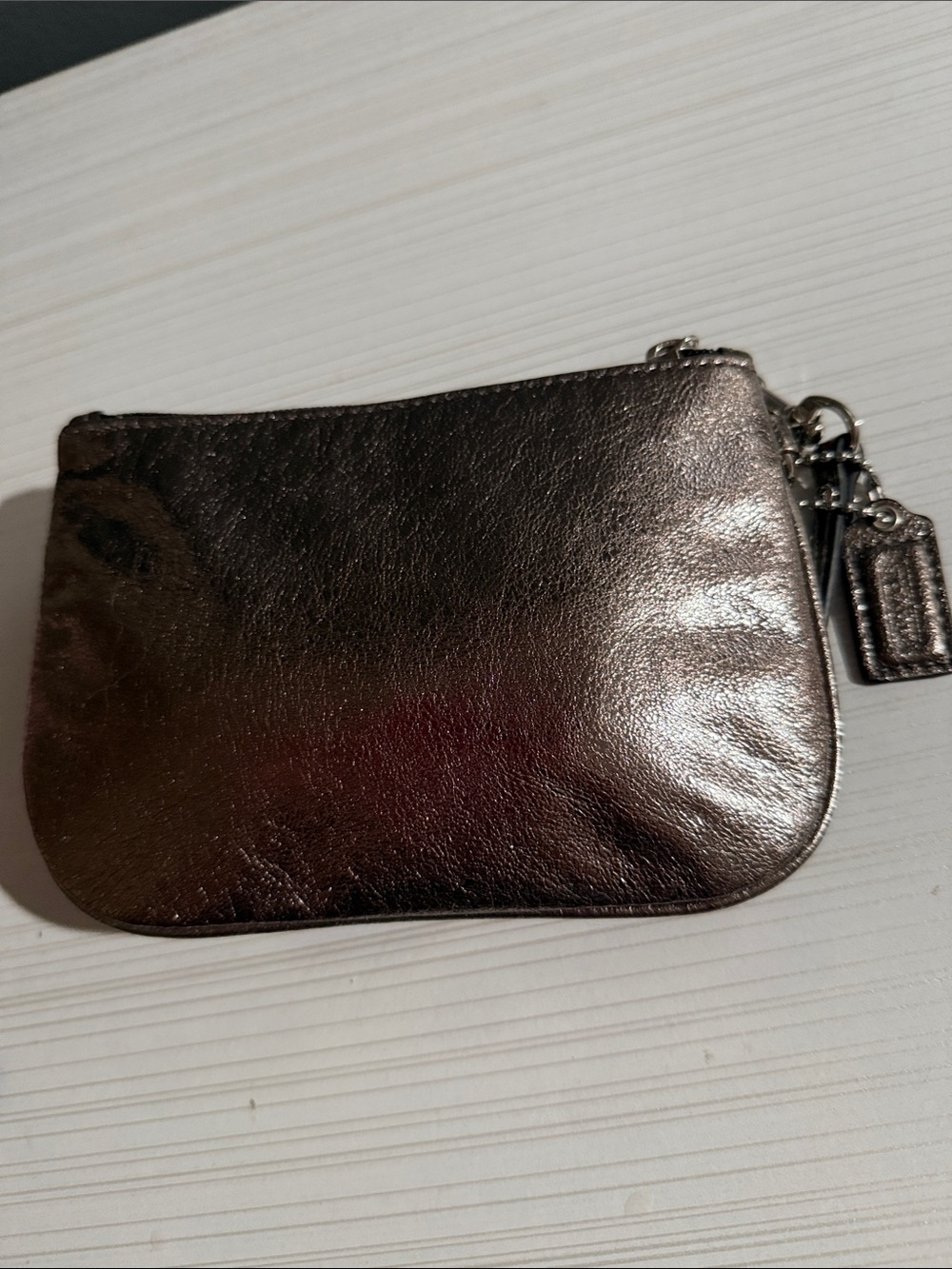 Coach mini zip wallet, metallic bronze - Picture 4 of 5